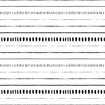 Behang Patroon in oosterse stijl met zwarte en witte strepen