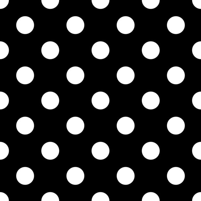 Behang Patroon in zwart met wit met traditionele stippen