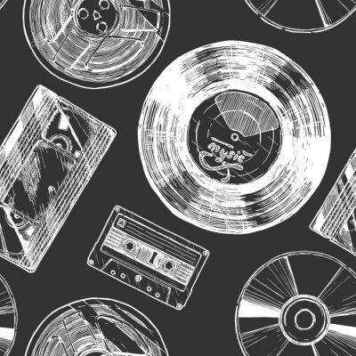 Behang Patroon met audio- en videobedrijven