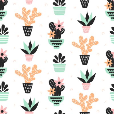 Patroon met cactussen in potten