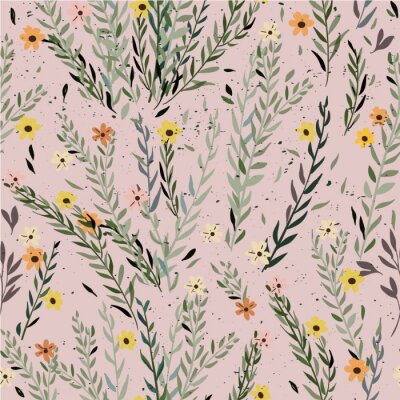 Behang patroon met doodle bloemen
