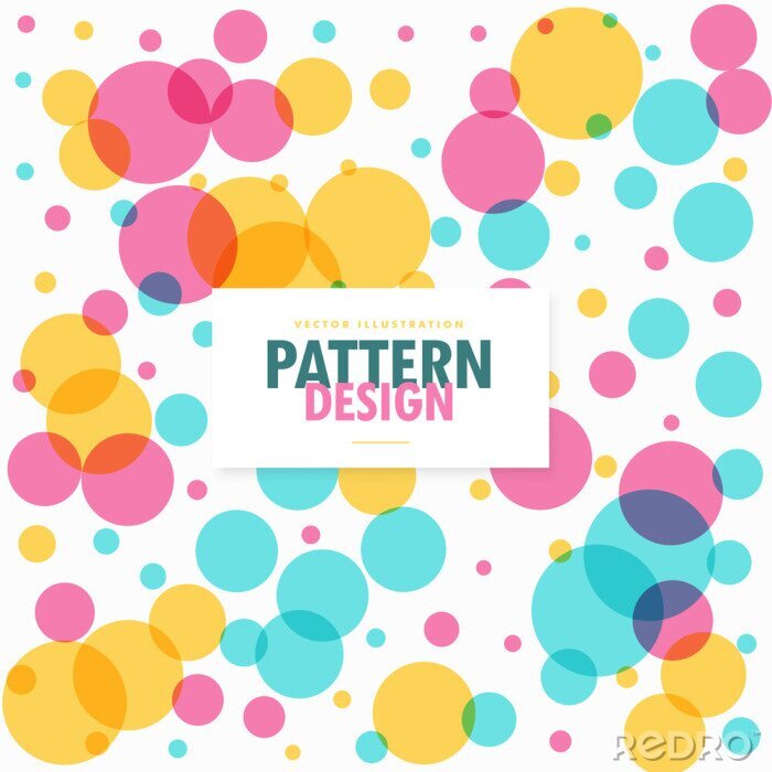 Behang Patroon met doorschijnende gekleurde cirkels