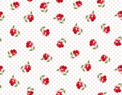 Behang Patroon met kleine roosjes