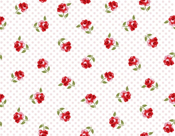 Behang Patroon met kleine roosjes