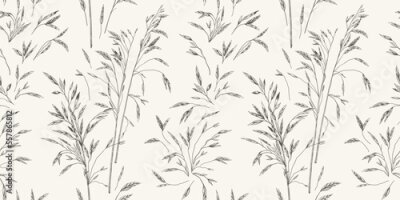 Behang Patroon met oren van gras