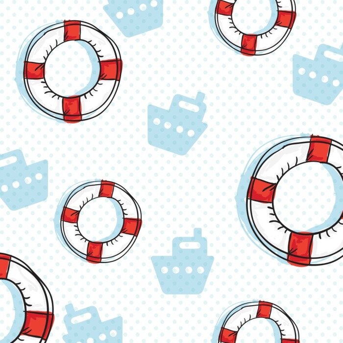 Behang Patroon met reddingsboeien