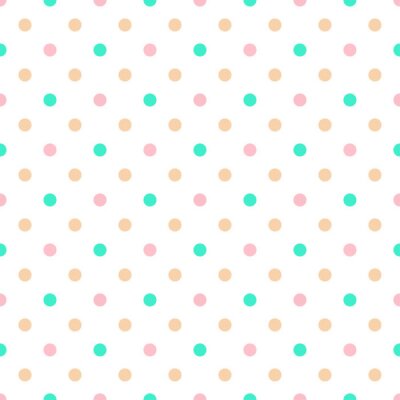 Behang Patroon met stippen in heldere kleuren