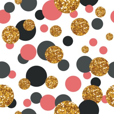 Behang Patroon met stippen van verschillende grootte