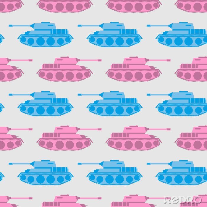 Behang Patroon met tanks