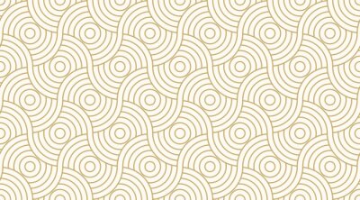 Patroon naadloze cirkel abstracte golf achtergrond streep gouden luxe kleur en lijn. Geometrische lijn vector.
