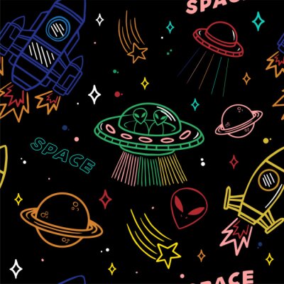 Behang Patroon op ruimtethema
