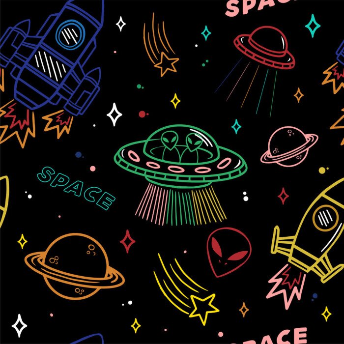 Behang Patroon op ruimtethema