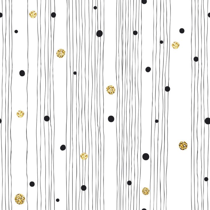 Behang Patroon van stippen en verticale strepen