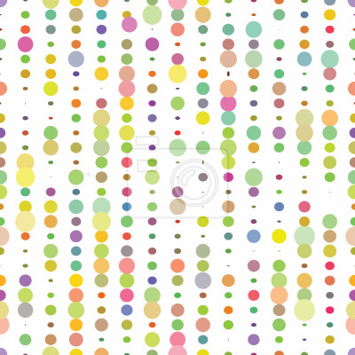 Behang Patroon van verticaal uitgelijnde gekleurde stippen