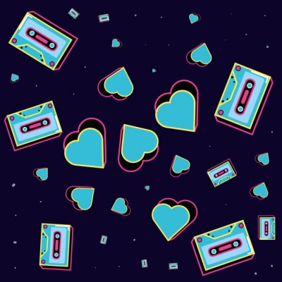 Behang pattern cassettes tape of nineties icon