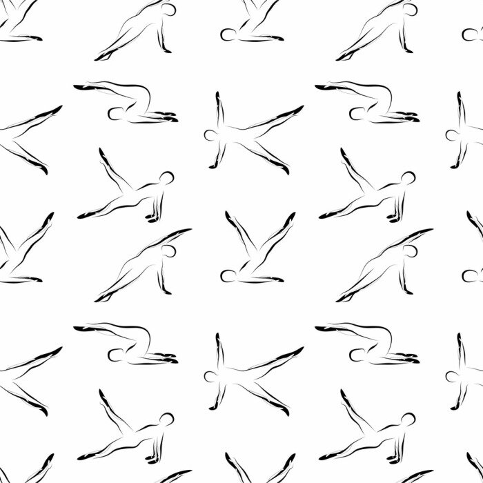 Behang Pilates vormt naadloos vectorpatroon