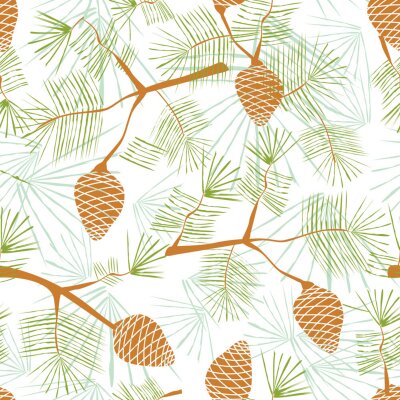 Behang Pinecone naadloze achtergrondpatroon