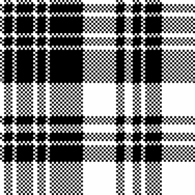 Behang Pixel check fabric texture black white seamless pattern
