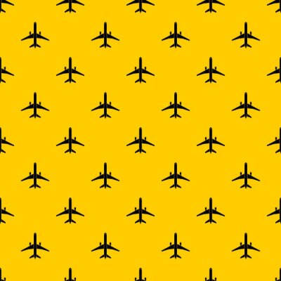 Behang Plane pattern seamless vector repeat geometric yellow for any design