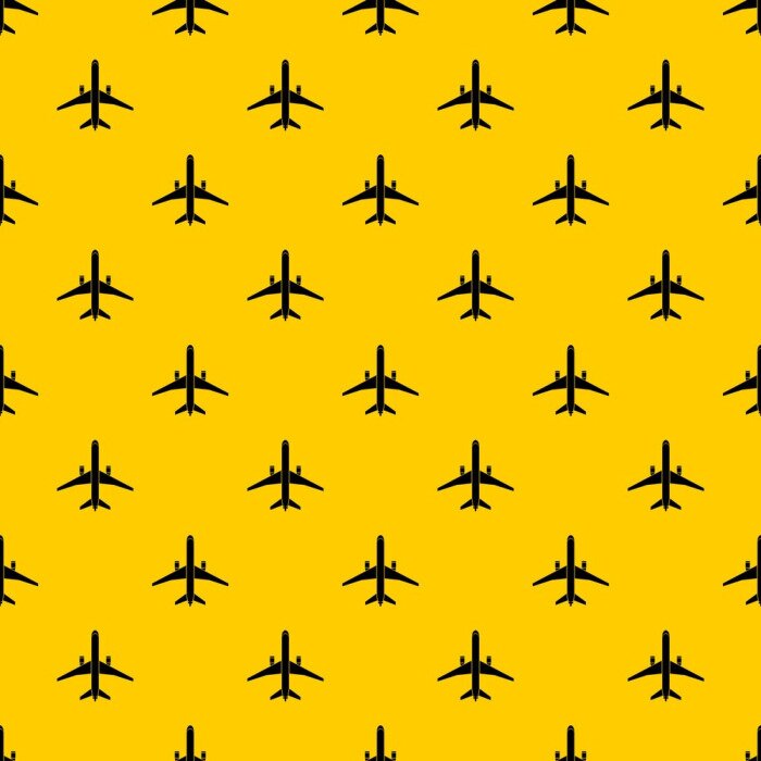 Behang Plane pattern seamless vector repeat geometric yellow for any design