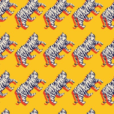 Behang Platte naadloze tijger