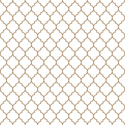 Behang Platte omtrek Marokkaanse naadloze patroon vector