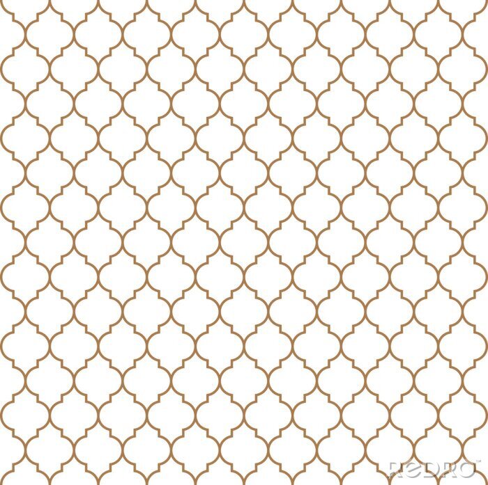 Behang Platte omtrek Marokkaanse naadloze patroon vector