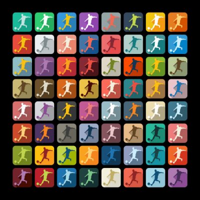 Behang Platte ontwerp: voetballer