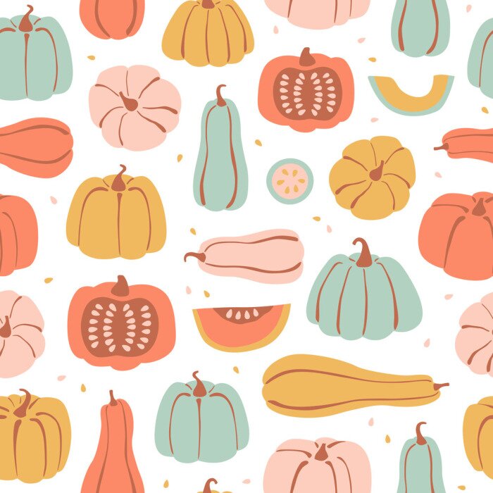 Behang Pompoenen in warme herfstkleuren