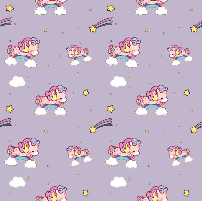 Behang Pony's op de regenboog