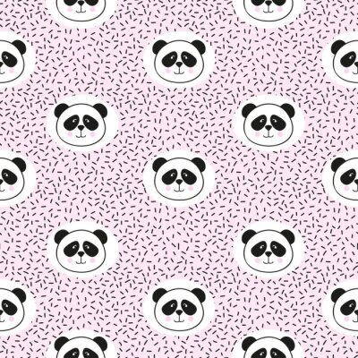 Portret van een panda in roze