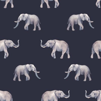 Realistische olifanten op een donkere achtergrond