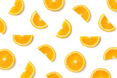 Behang Realistische stukjes sinaasappel