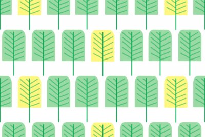 Behang Rechthoekige groene bomen