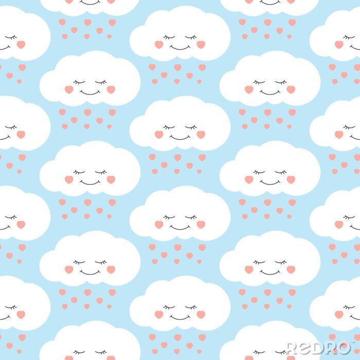 Behang Regen van harten