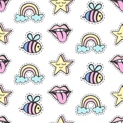 Behang Regenboog bijen