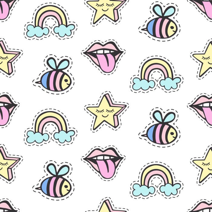 Behang Regenboog bijen