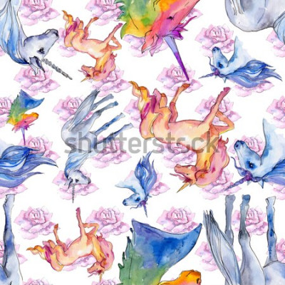 Behang Regenboog eenhoorns