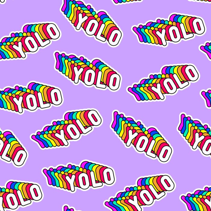 Behang Regenboogletters op een paarse achtergrond