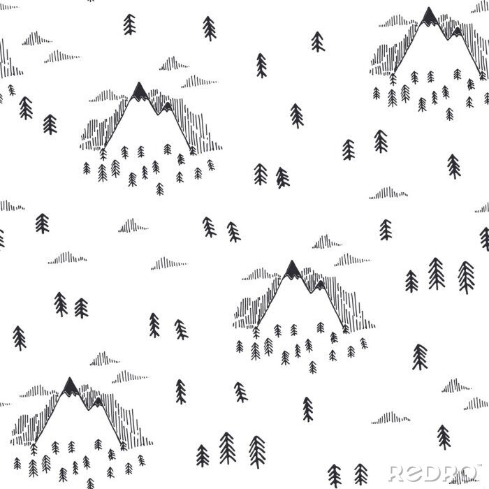Behang Reis naadloze patroon in doodle stijl