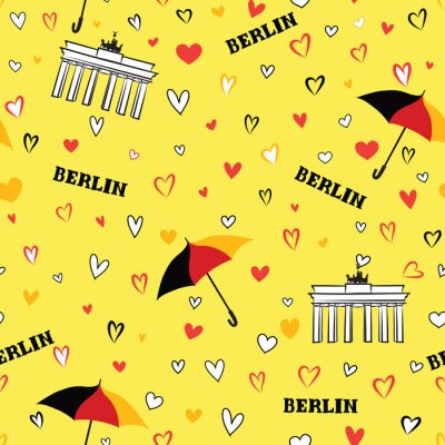 Behang Reizen Berlijnse stads naadloze patroon. Duitse vakantie behang.