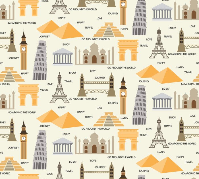 Behang reizen naadloze patroon