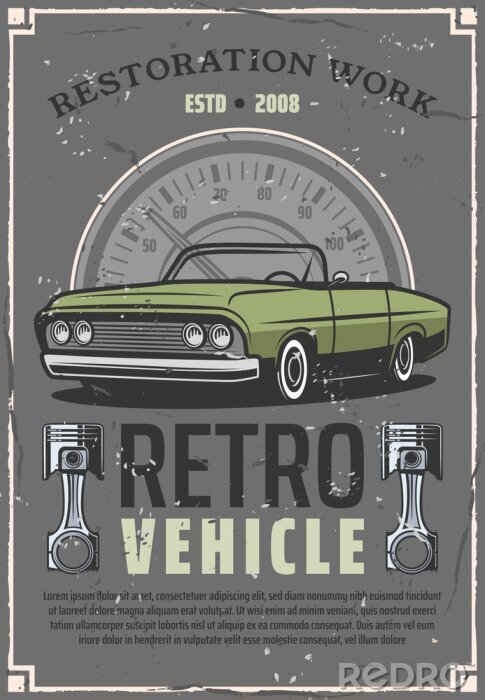 Behang Retro autoservicecentrum