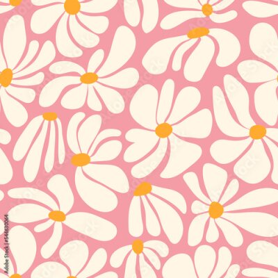 Behang Retro bloemen uit de jaren 80