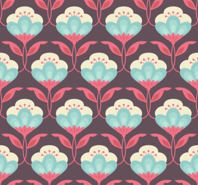 Behang retro bloemenpatroon