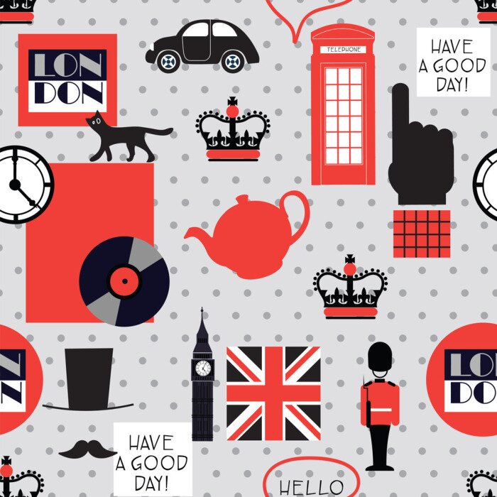 Behang retro Britse naadloos patroon