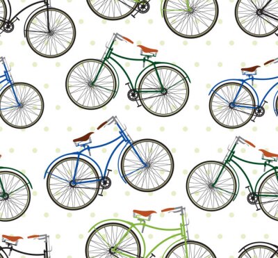 Behang Retro fiets patroon