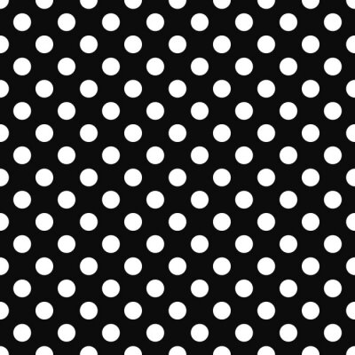 Behang Retro motief met zwarte en witte stippen