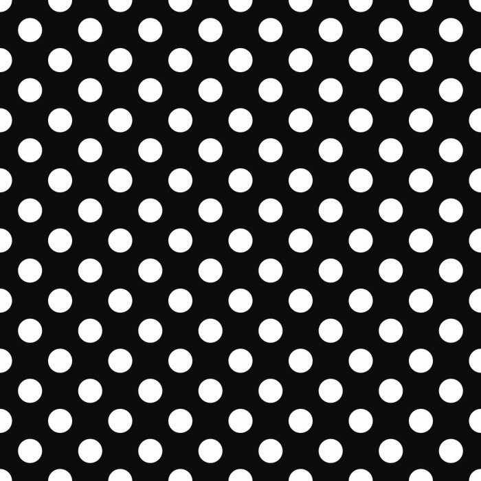 Behang Retro motief met zwarte en witte stippen