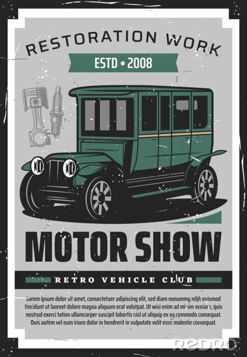 Behang Retro motorshow